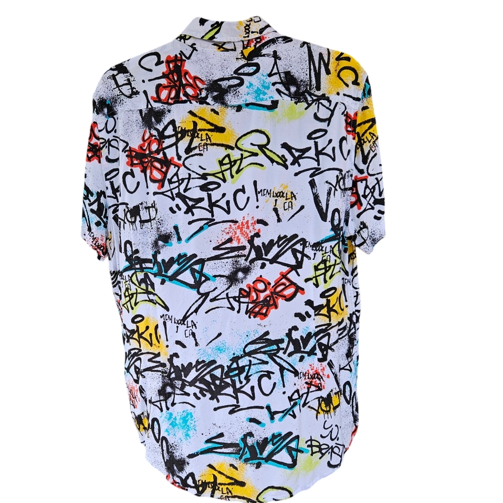Guess Graffiti Button-down Shirt Small - Picture 2 of 6